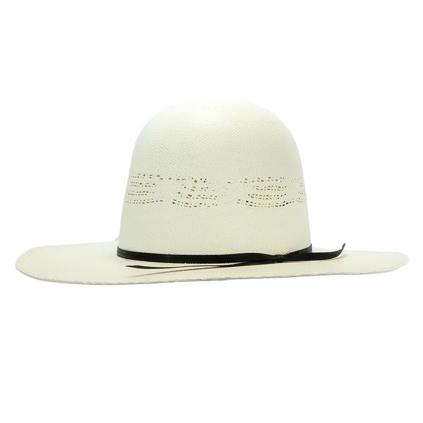  Rodeo King Ivory Bangora Open Crown Straw Hat 3.5in Brim