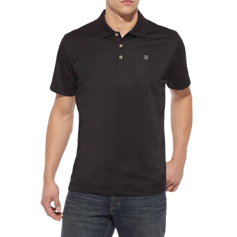  Ariat Tek Polo Black Short Sleeve Men's Shirt