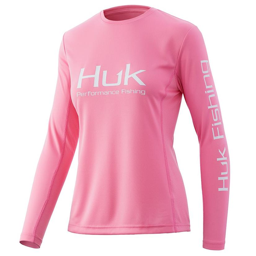  Huk Icon X Salmon Pink Women's Long Sleeve