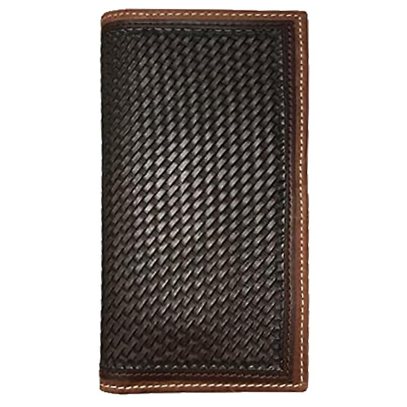 Rodeo Brown Basketweave With Bay Apa Trim Wallet