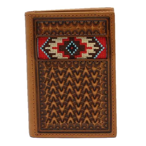 Ariat Tooled and Beaded Trifold Wallet