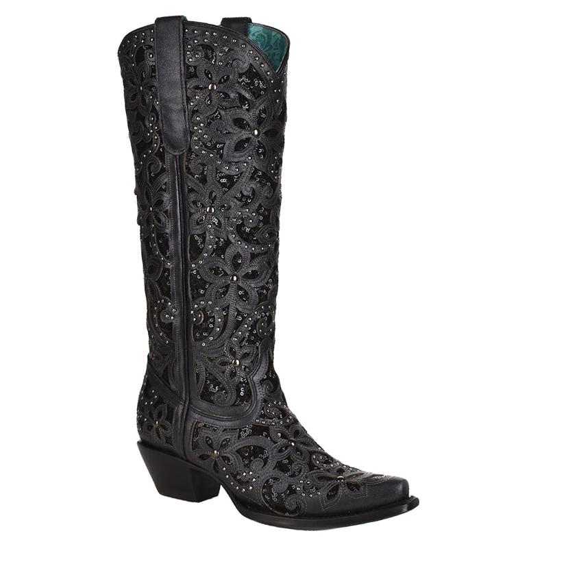  Corral Tall Black Embroidery Women's Boots