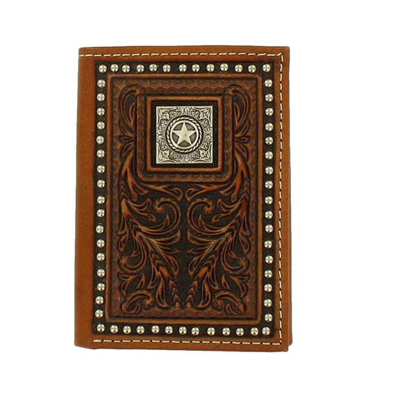  Nocona Embossed Square Star Tri- Fold Men's Wallet