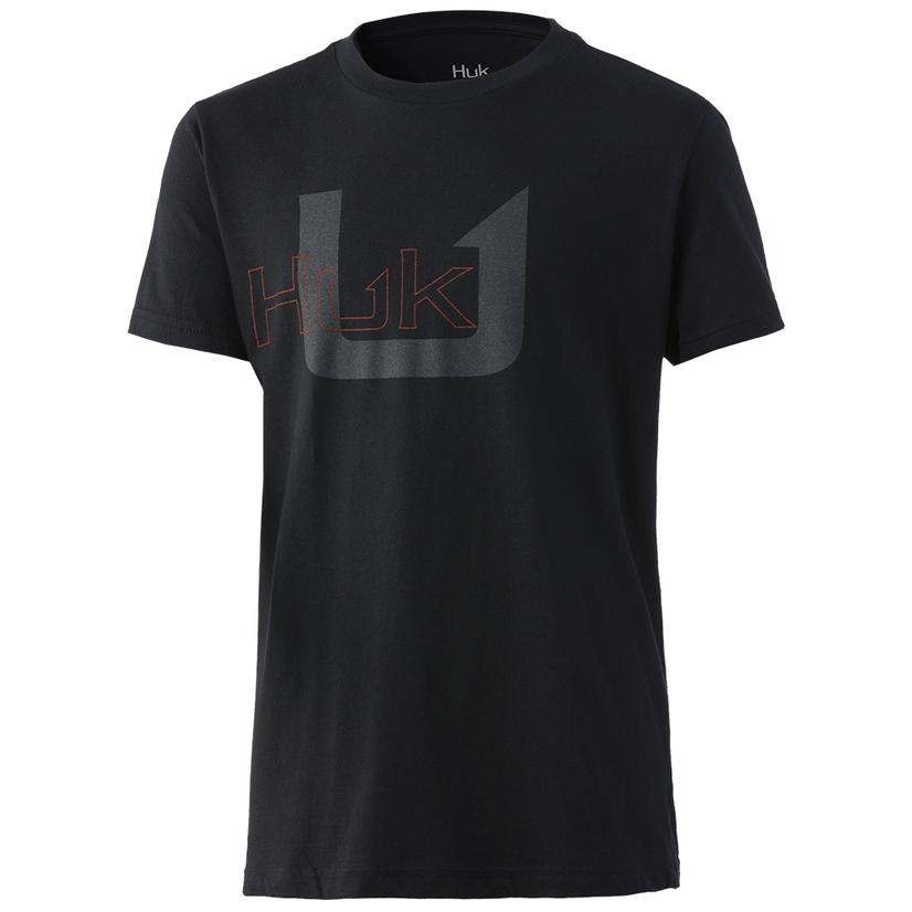 Huk Black Hero Short Sleeve Boys Shirt