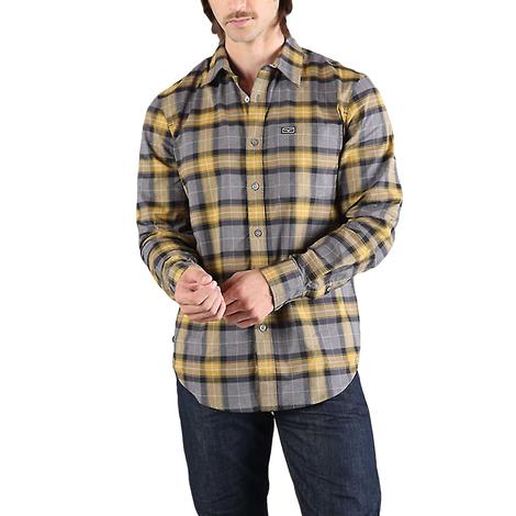 Kimes Ranch Twin-Peak Gold Grey Long Sleeve Men's Shirt