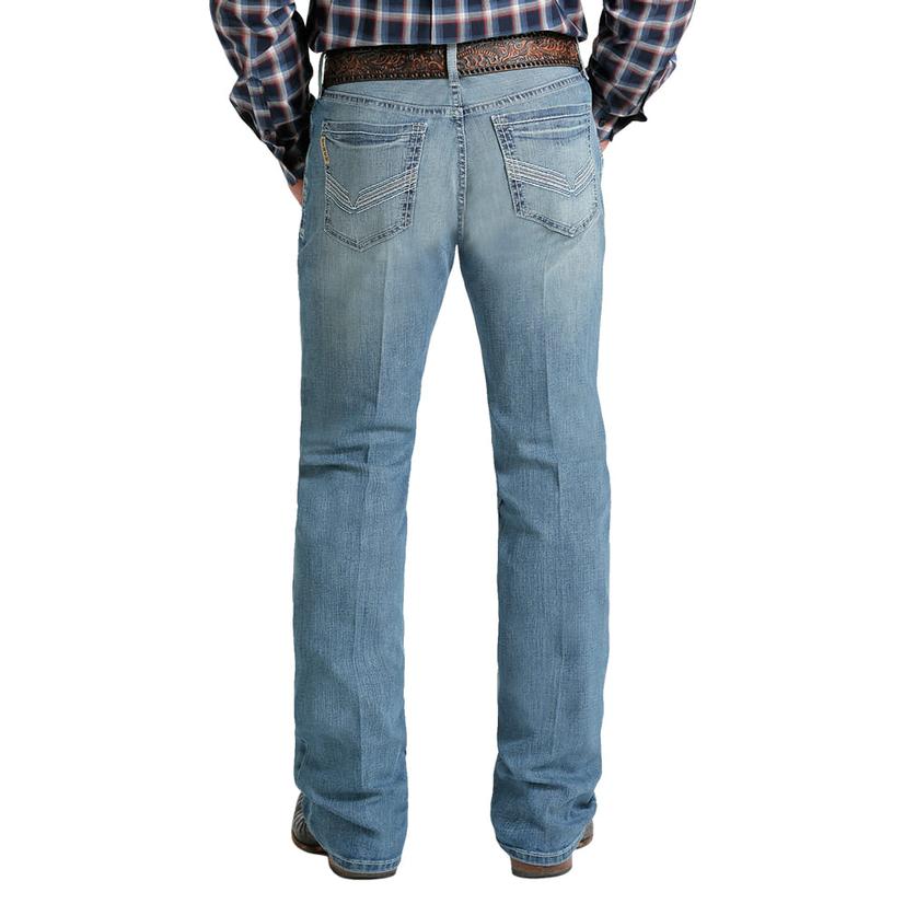  Cinch Ian Arenaflex Mid Rise Slim Bootcut Light Stonewash Men's Jean