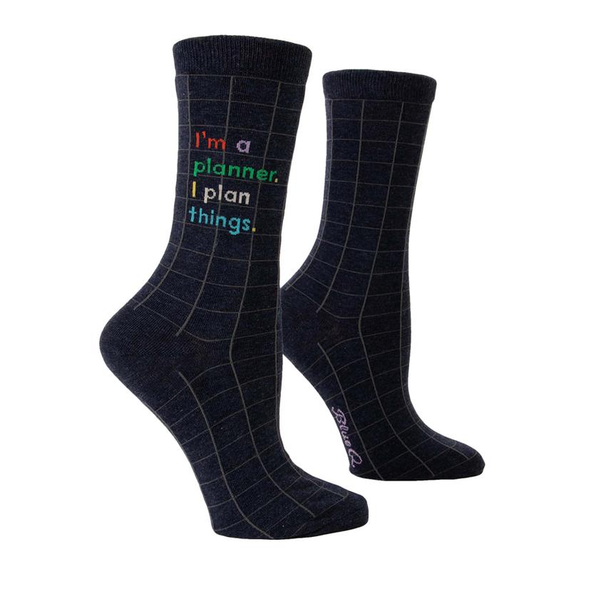  Blue Q I ' M A Planner.I Plan Things.Women's Crew Socks
