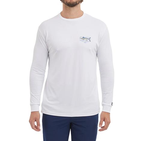 Pelagic Aquatek White Long Sleeve Men's Graphic Tee
