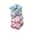 Lemon Lavender Mane Squeeze Oversized Satin Scrunchies 3 Pack BLUE/GREY/PINK