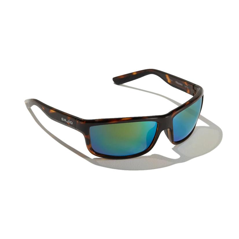  Bajio Nippers Brown Tortoise Gloss With Green Lens Sunglasses