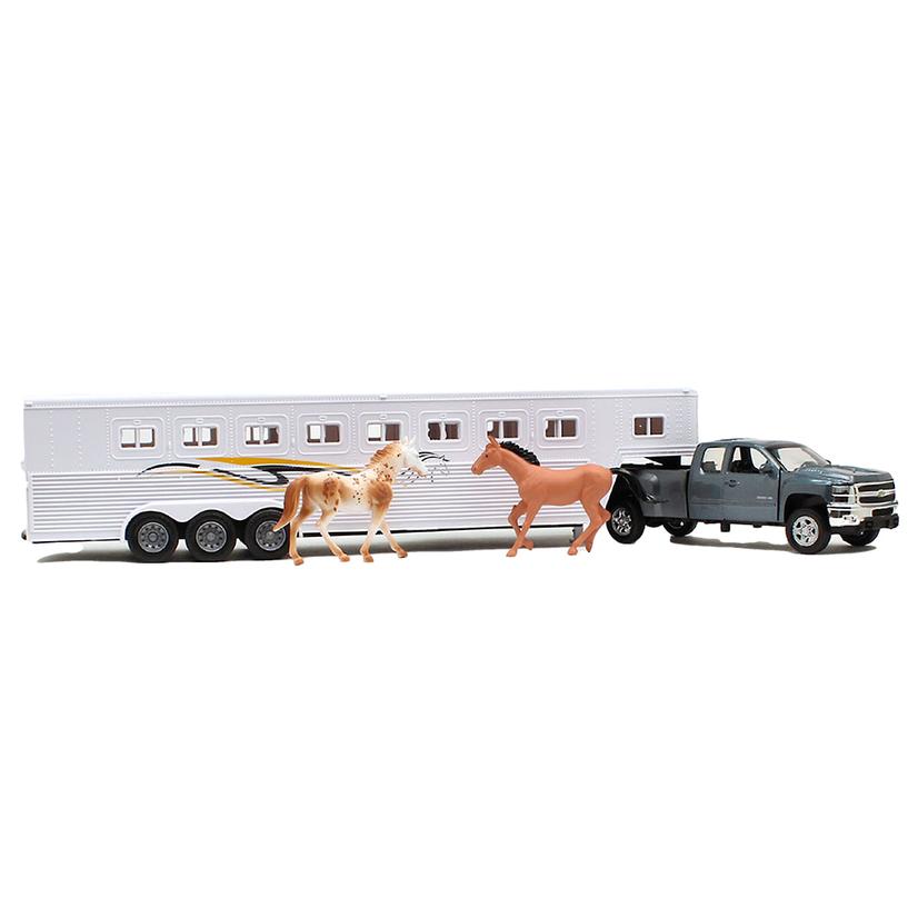  M + F Silver Truck And Horse Trailer Combo