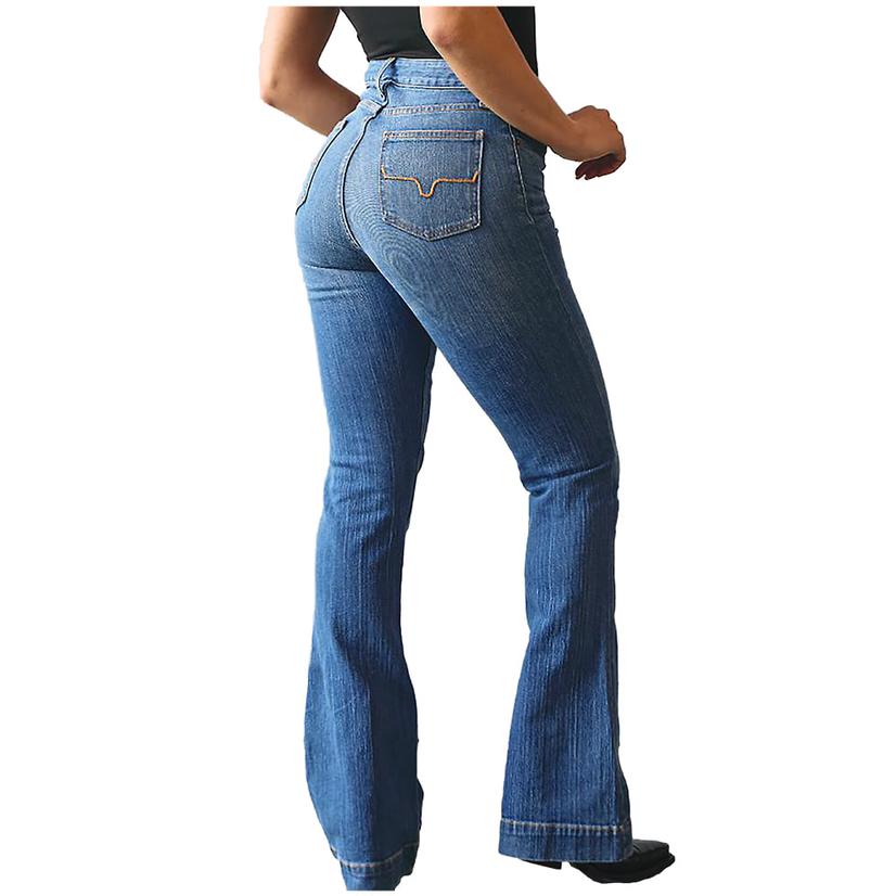  Kimes Ranch Ultra High Rise Jennifer Mid Wash Wide Flare Women's Jeans