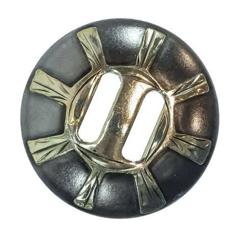 South Texas Tack Steel and Silver Bar Sun Slotted  1.5