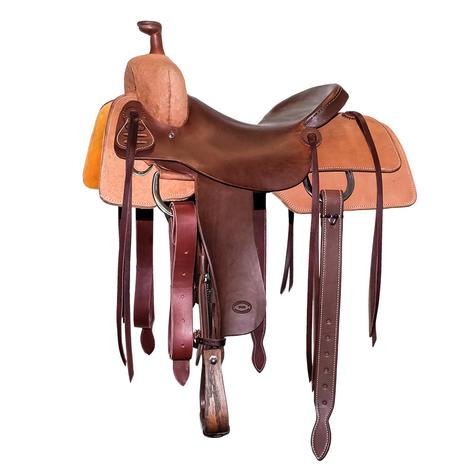 STT Half Natural Roughout Half Slickout Ranch Cutter Saddle