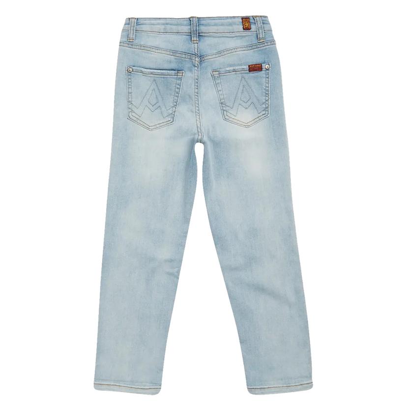  7 For All Mankind Glory Blue Josefina Slouchy Roll Cuff Girl's Jeans