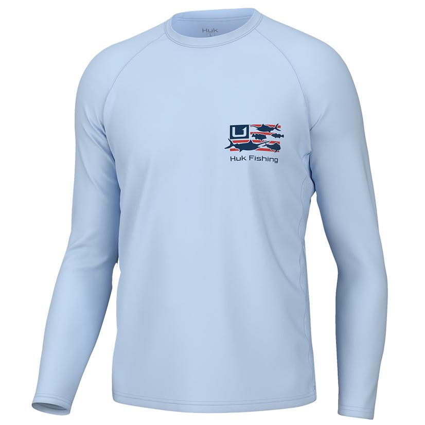  Huk Pursuit Ice Water Trophy Flag Long Sleeve Men's Graphic Tee