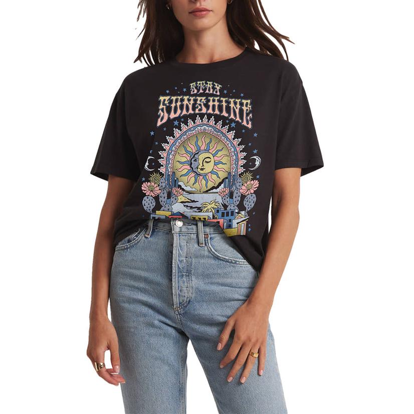  Z Supply Black Women's Village Boyfriend Tee