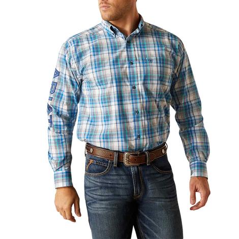 Ariat Team Griffen White Button-Down Men's Long Sleeve Shirt 