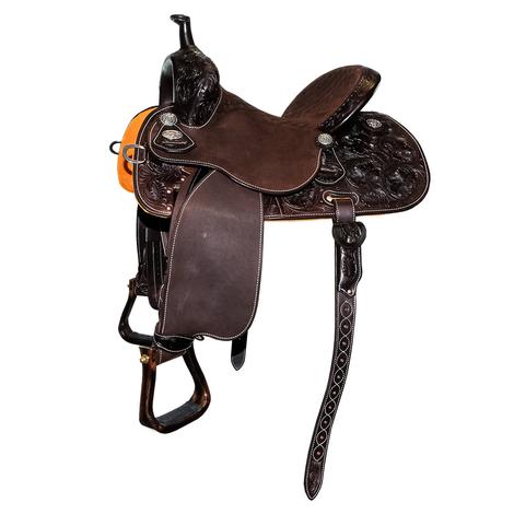 Martin Saddlery 71 Stingray Chocolate Half Prairie Flower Tool 14