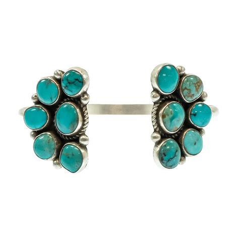Geraldine James Native American Navajo Sterling Silver Kingman Turquoise Cuff 