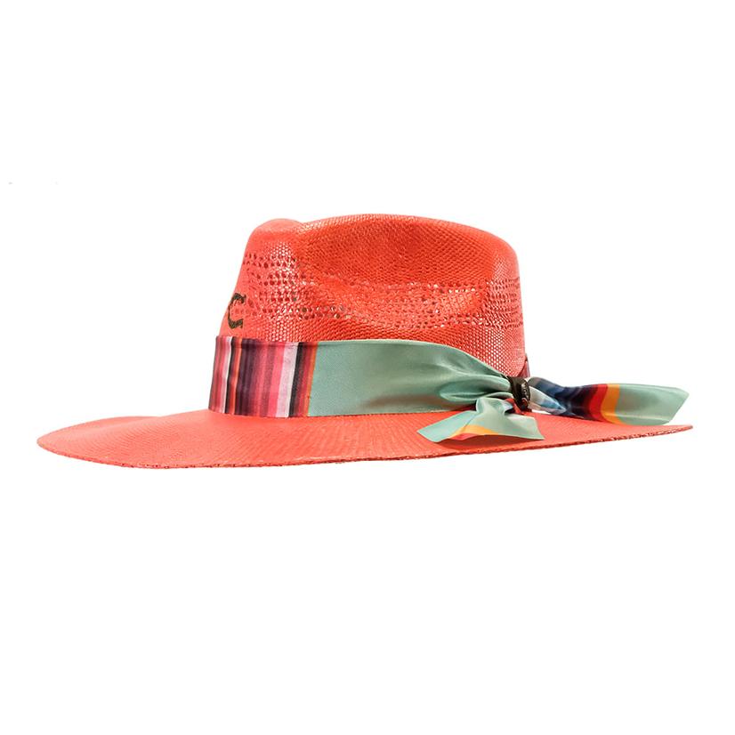  Charlie 1 Horse Coral Summer Serape Straw Hat
