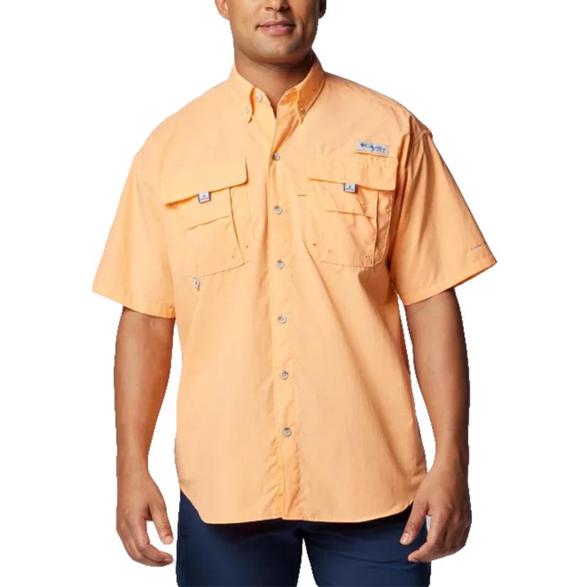  Columbia Pfg Bahama Ii Bright Nectar Short Sleeve Button- Down Men's Shirt