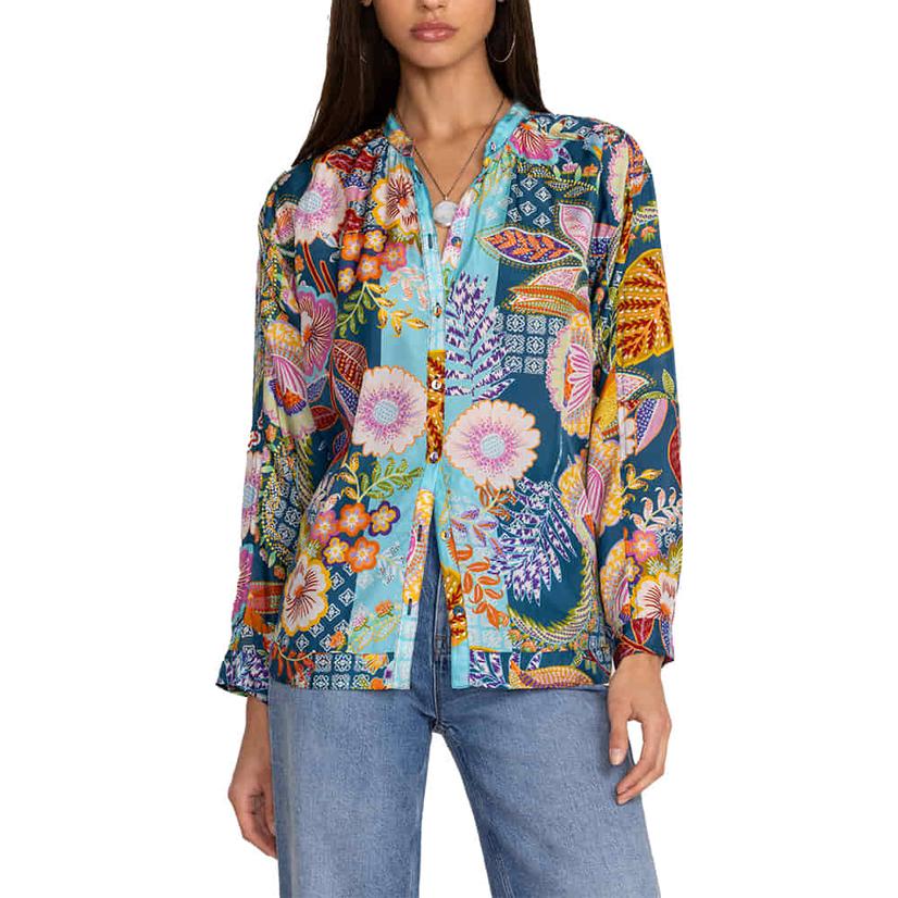  Johnny Was Women's Multicolor Wild Kalani Blouse