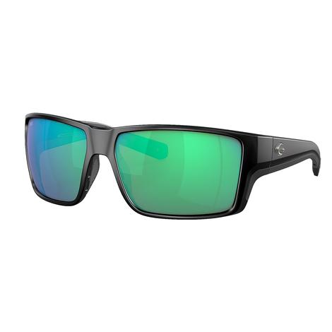 Costa Green Mirror Reefton Pro 580G Matte Black Frame Sunglasses 