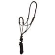 Mustang Economy Mountain Rope Halter with Lead BLACK/TAN