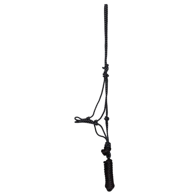 Mustang Economy Mountain Rope Halter with Lead BROWN/TURQ