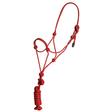 Mustang Economy Mountain Rope Halter with Lead RED/WHITE