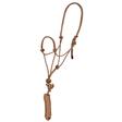 Mustang Economy Mountain Rope Halter with Lead TAN/BROWN