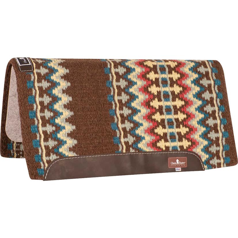 Classic Equine Classic Wool Top 32 x 34 Saddle Pad CHESTNUT/LEMON