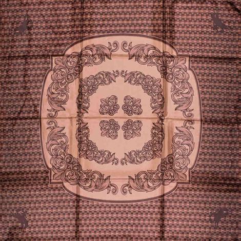 Wyoming Traders Chocolate Frontier Tooled Leather Wild Rag