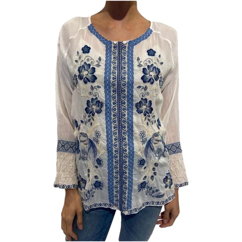  Johnny Was White Lauren Women's Blouse