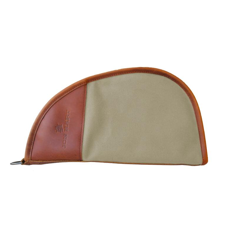  Jon Hart Tan Coated Canvas Large Revolver Case