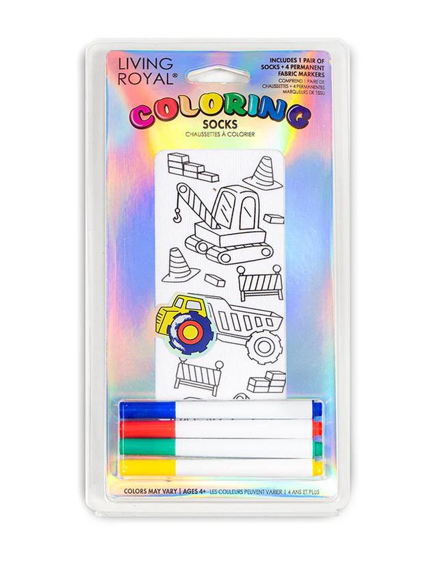  Living Royal Tractor Zone Coloring Socks In White