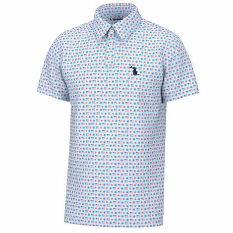 Local Boy Outfitters Men's Blue Dirty Myrtle The Fourth Polo Shirt