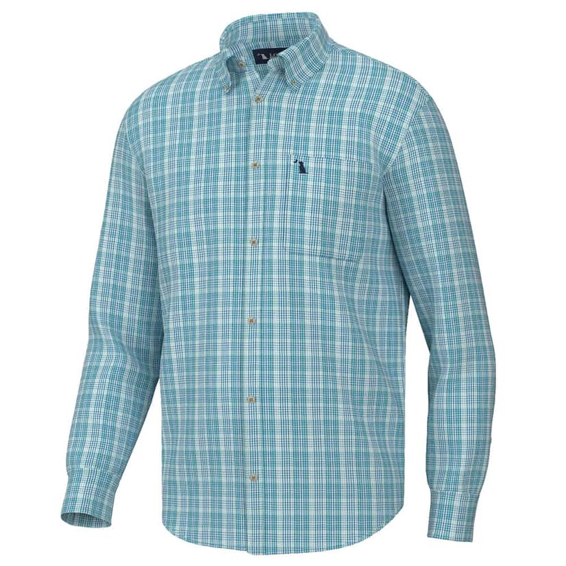  Local Boy Outfitters Men's Blue Clover Bailey Long Sleeve Button- Down Shirt