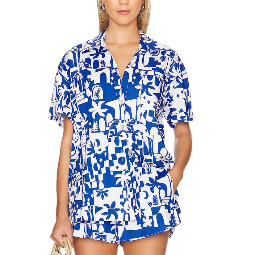  Show Me Your Mumu Women's Parker Button- Down In Santorini