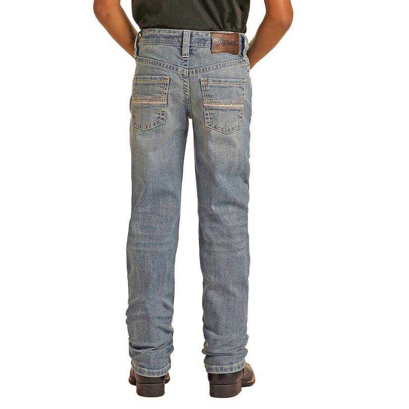  Rock & Roll Rope Stitch Emb Revolver Light Wash Boy's Jean