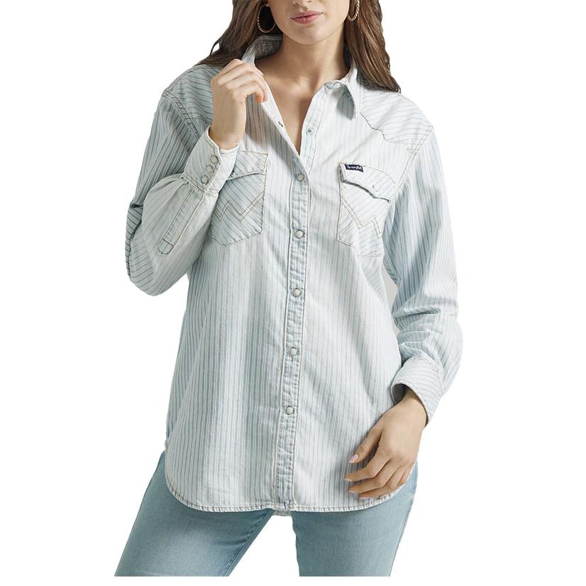  Wrangler Stripe Retro Western Vintage Oversize Women's Shirt