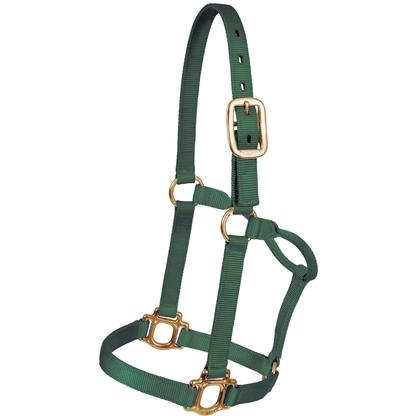 Mustang Triple Ply Nylon Halter Yearling 500lb-800lb HUNTER_GREEN
