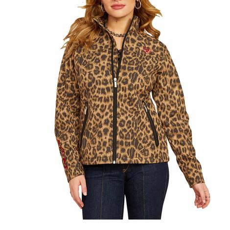 Ariat Team Softshell Leopard Print Women's Zip Front Jacket