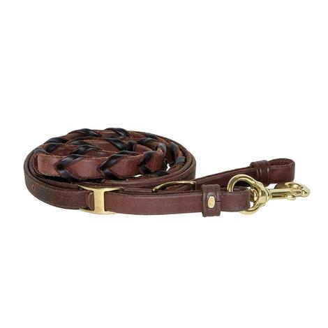 Laced Oiled Dipped Barrel Rein 