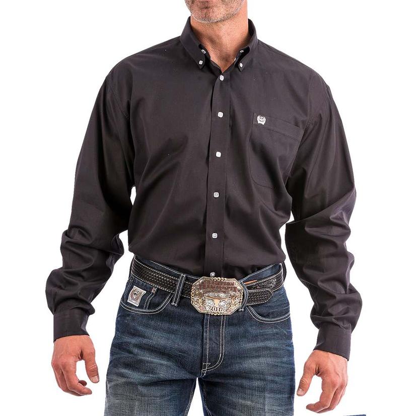  Cinch Mens Solid Black Long Sleeve Xxxl