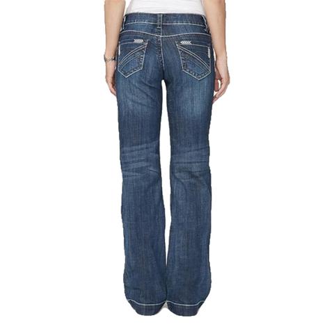 Stetson Women's  Arrow Stitch Pocket Aztec Trouser Jean