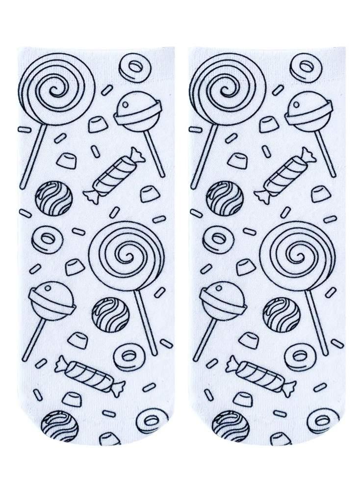 BLACK AND WHITE COLORING SOCK